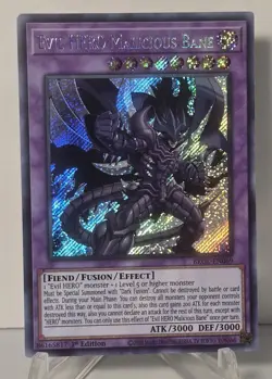 Evil HERO Malicious Bane BROL-EN069 1st Edition Secret Rare Yugioh TCG NM/M - Image 1