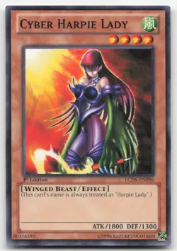 Yu-Gi-Oh TCG #LCJW-EN096 Cyber Harpie Lady 1st Edition Common LP - Image 1