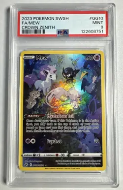 Mew Crown Zenith: Galarian Gallery Holo Rare Card GG10/GG70 PSA 9 - Image 1