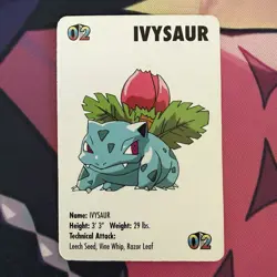 1998 KFC Nintendo Pokemon Mini Card Ivysaur 02 - Image 1