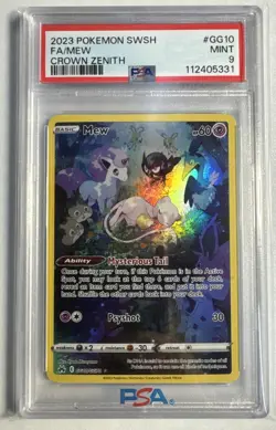 Mew Crown Zenith: Galarian Gallery Holo Rare Card GG10/GG70 PSA 9 - Image 1