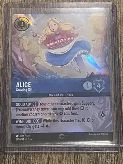 Alice Growing Girl Enchanted Holo Card 213/204 Rise of the Floodborn - Image 1