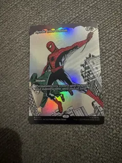 Marvel Spider-Man Magic the Gathering Heroic Intervention Borderless Foil - Image 1