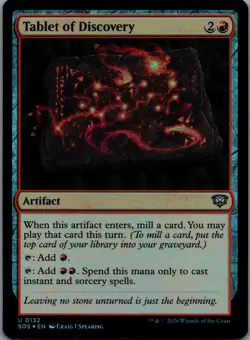 Tablet of Discovery [Foil] 132 MTG Secrets of Strixhaven Uncommon Foil NM - Image 1