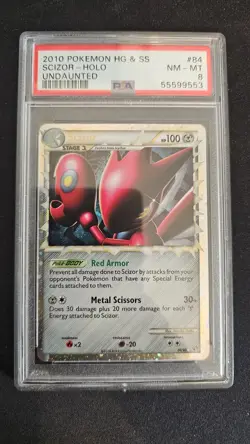 Scizor 2010 Pokemon Heartgold & Soulsilver Undaunted Holo #84 PSA 8 - Image 1