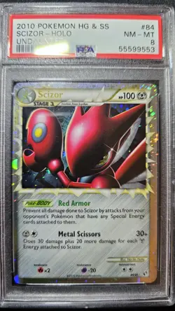 Scizor 2010 Pokemon Heartgold & Soulsilver Undaunted Holo #84 PSA 8 - Image 3