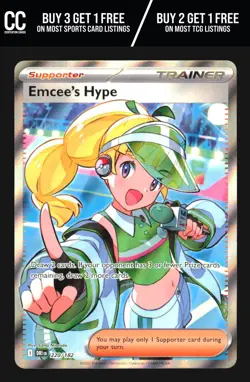 Pokemon SV10: Destined Rivals #220/182 Emcee's Hype Ultra Rare Holo - Image 1