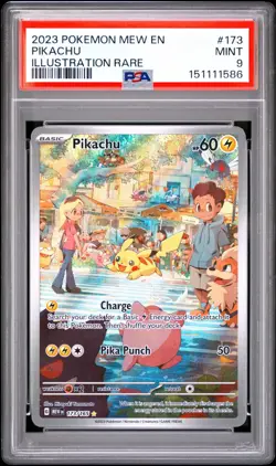 2023 PSA 9 Mint Pokemon Pikachu 173/165 Illustration Rare, S&V 151 English - Image 1