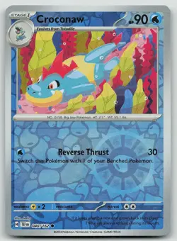 Pokemon Croconaw 040/162 Temporal Forces Common Reverse Holo NM - Image 1