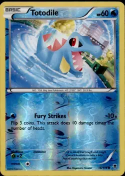 Totodile 15/119 Common Phantom Forces Pokemon Reverse Holo Lightly Played - Image 1