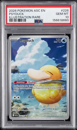 2026 POKEMON ASC EN-ASCENDED HEROES ILLUSTRATION RARE #226 PSYDUCK PSA 10 - Image 1