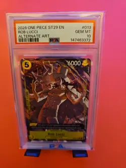 ROB LUCCI 013 ALTERNATE ART ONE PIECE STARTER DECK ST29-EGGHEAD ONE PIECE PSA 10 - Image 1