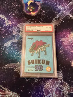 Japanese Pokemon 2000 Meiji Blue Promo SUICUNE - PSA 8 - Image 1