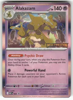 Alakazam 003 Promo ME: Mega Evolution Promo Pokemon Near Mint - Image 1