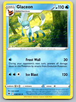Glaceon 038/189 Rare Astral Radiance Pokemon Near Mint - Image 1