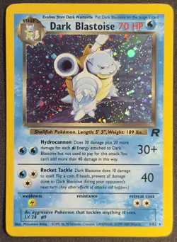 Dark Blastoise 3/82 Holo Rare Vintage Team Rocket Unlimited Pokemon LP+ Swirl - Image 1