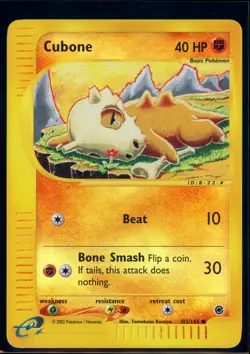 Pokemon EXPEDITION - #103/165 Cubone - Reverse Holo - ENG - Lightly Played - Image 1