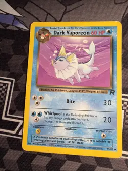 Pokemon TCG Dark Vaporeon 45/82 Unlimited uncommon Wizards Of The Coast - Image 1