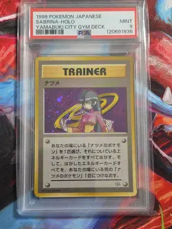 1999 Pokemon Japanese Trainer SABRINA Holo Yamabuki City Gym Deck PSA 9 - Image 1