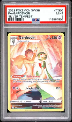 2022 POKEMON SWORD & SHIELD SILVER TEMPEST #TG05 FULL ART/GARDEVOIR PSA 9 - Image 1