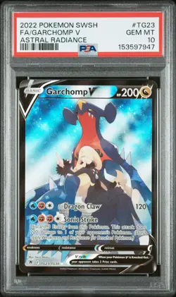 2022 POKEMON SWORD & SHIELD ASTRAL RADIANCE #TG23 FULL ART/GARCHOMP V PSA 10 - Image 1