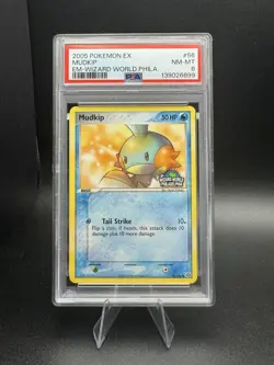 2005 Pokemon EX Emerald - Wizards World Philadelphia - Mudkip #56 PSA 8 NM-MT - Image 1