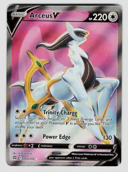 Pokemon Arceus V (Full Art) Ultra Rare SWSH09: Brilliant Stars 165/172 NM - Image 1