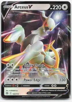POKEMON ARCEUS V 122/172 BRILLIANT STARS SWSH09 ULTRA RARE HOLO NM PACK FRESH - Image 1