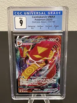 Pokemon 2020 Centiskorch VMAX Darkness Ablaze 034/189 CGC 9 NM with Sub Category - Image 1