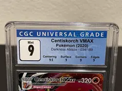 Pokemon 2020 Centiskorch VMAX Darkness Ablaze 034/189 CGC 9 NM with Sub Category - Image 2