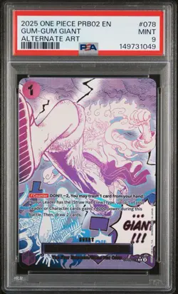 One Piece The Best Vol. 2 #OP09-078 Gum-Gum Giant (Alternate Art) PSA 9 Luffy - Image 1