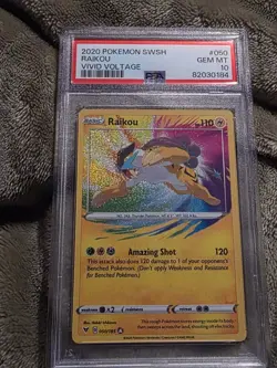 Raikou Vivid Voltage 050/185 Rare Collectible Card PSA 10 Gem Mint Pokemon TCG - Image 1