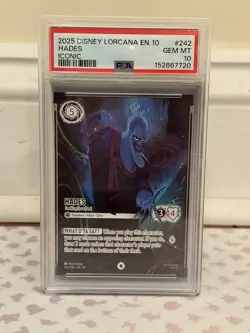 Disney Lorcana Hades Iconic #242 Whispers In The Well PSA 10 - Image 1