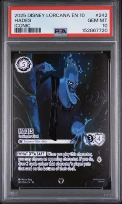 Disney Lorcana Hades Iconic #242 Whispers In The Well PSA 10 - Image 3