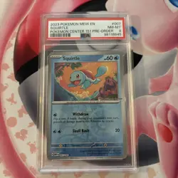Squirtle Pokemon Center Exclusive Stamped Promo 007/165 - PSA 8 - 151 Pre Order - Image 1