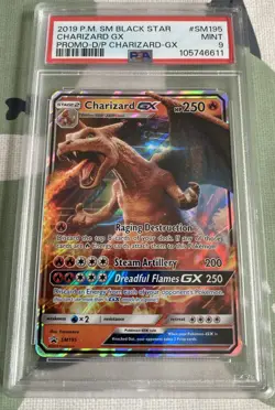 Pokemon TCG Charizard GX SM195 Sun Moon Black Star Promo Card PSA 9 - Image 1