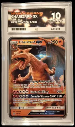 Pokemon TCG Charizard GX Detective Pikachu SM195 Promo Card Ace 10 - Image 1