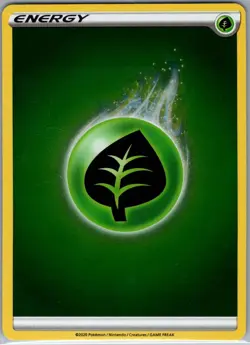 Grass Energy Reverse Holo SWSH01: Sword & Shield Base Set - Pokemon Card - NM - Image 1
