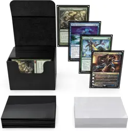 Protect Pokemon Cards - Premium 100 Card Deck Box + 250 Sleeves Bundle Black - Image 3