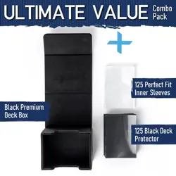 Protect Pokemon Cards - Premium 100 Card Deck Box + 250 Sleeves Bundle Black - Image 4