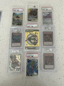 Huge Card Slab Lot (9) & Singles- Pokemon, Yugioh, & Dragon Ball - Image 1
