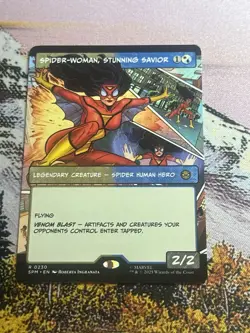 1x Spider-Woman, Stunning Savior - Foil Extende NM Eng MTG - Marvel's Spider-Man - Image 1