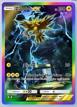 Pokemon TCG Pocket Zapdos EX Rainbow Border - Image 1