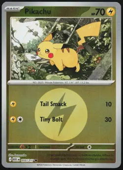 Pikachu (Energy Symbol Pattern) 055/217 Ascended Heroes Pokemon Reverse Holo NM - Image 1