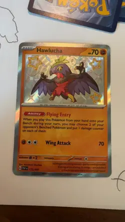 Hawlucha 175/091 Shiny Rare Paldean Fates Pokemon Holo Near Mint - Image 1