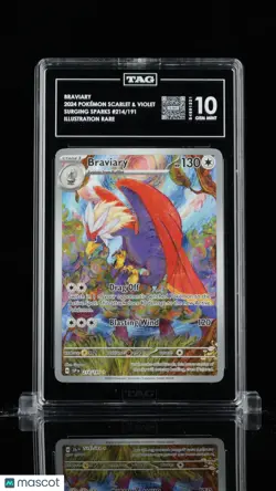2024 Pokemon Surging Sparks Braviary Illustration Rare 214/191 TAG 10 - Image 1