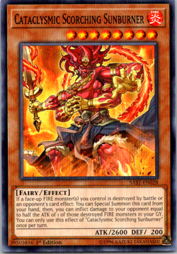 Cataclysmic Scorching Sunburner SAST-EN028 Yu-Gi-Oh! 1st Edition Light Play - Image 1