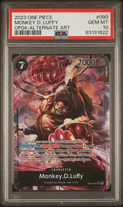 One Piece Monkey D. Luffy OP04-090 Alternate Art PSA 10 Gem Mint - Image 1