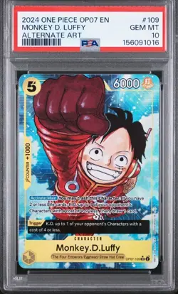 2024 ONE PIECE OP07-500 YEARS IN THE FUTURE ALTERNATE ART MONKEY D. LUFFY PSA 10 - Image 1