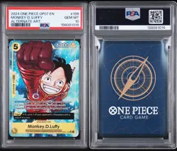 2024 ONE PIECE OP07-500 YEARS IN THE FUTURE ALTERNATE ART MONKEY D. LUFFY PSA 10 - Image 3